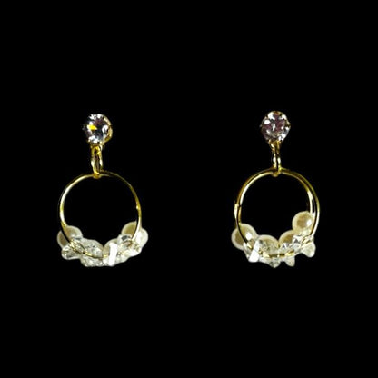 Traditional Golden Multi Crystal Earrings