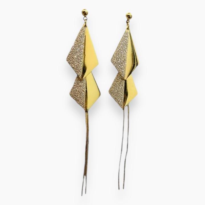 Golden Anti Tarnish Kite Shape Earrings