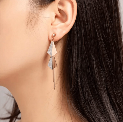 Golden Anti Tarnish Kite Shape Earrings