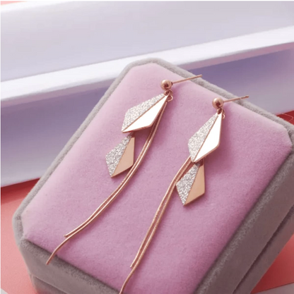 Golden Anti Tarnish Kite Shape Earrings