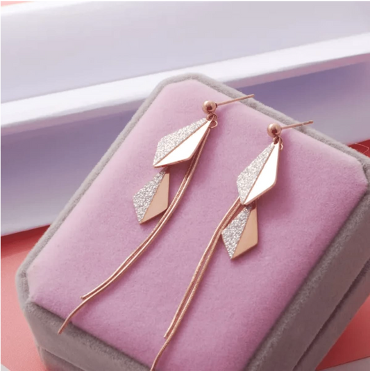 Golden Anti Tarnish Kite Shape Earrings