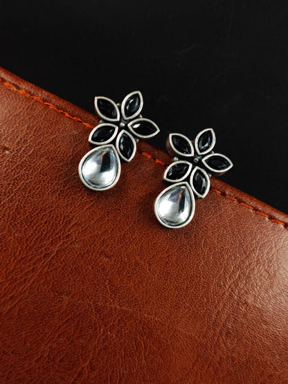 Trendy Stud Earrings | Silver Replica Stone Earring