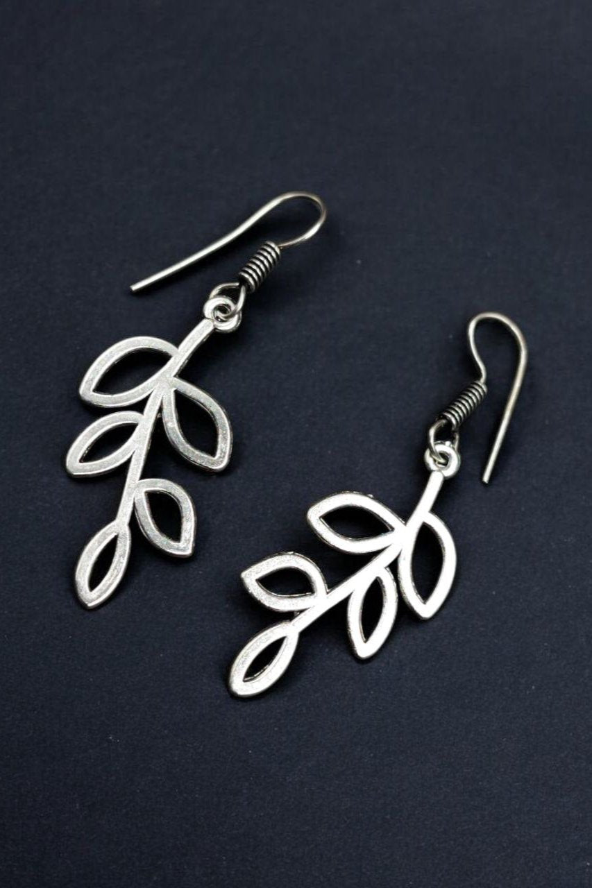 Casual Oxidised Leaf Style Earrings