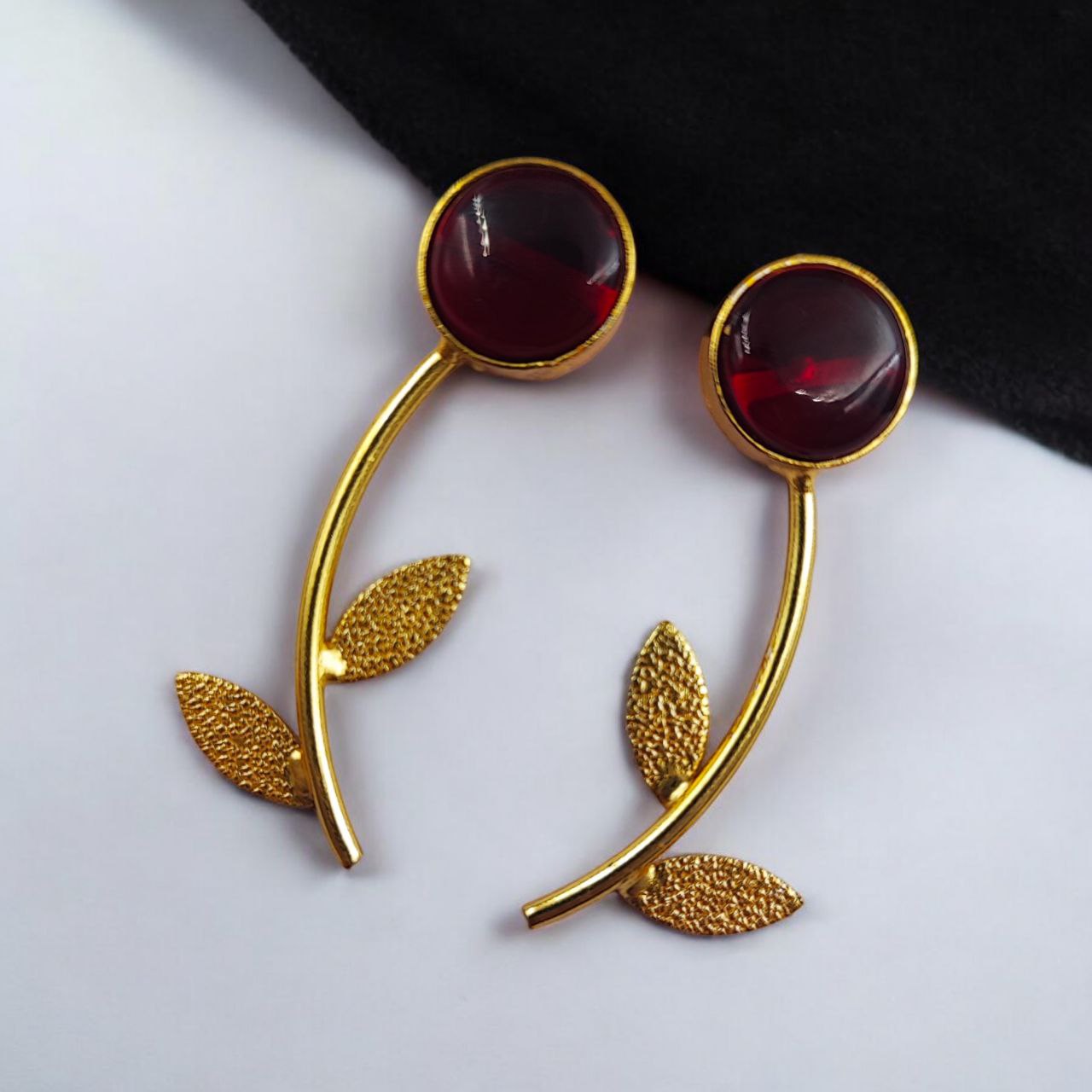 Flower Style Gold-Plated Contemporary Earrings