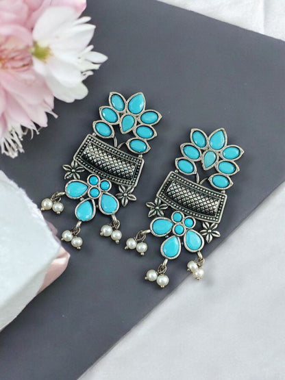 Antique Touch Oxidised Stud Earrings