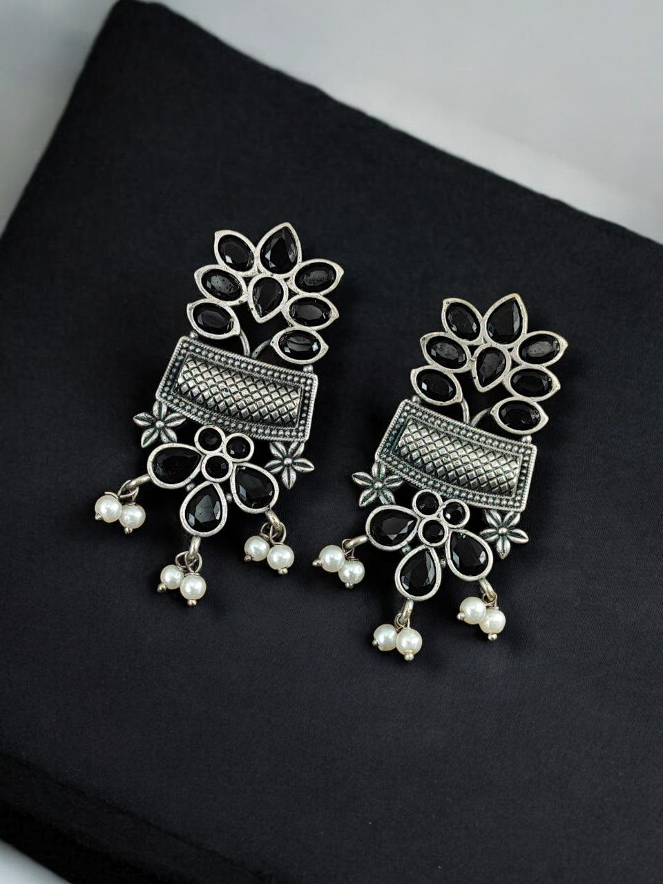 Antique Touch Oxidised Stud Earrings