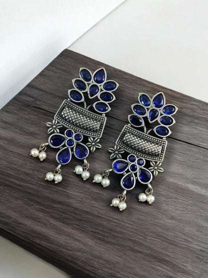 Antique Touch Oxidised Stud Earrings