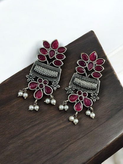 Antique Touch Oxidised Stud Earrings